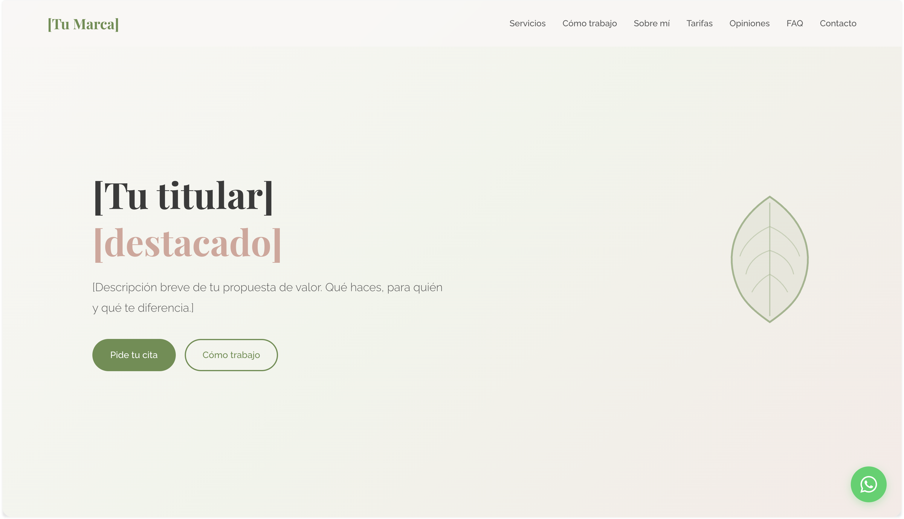 Captura de pantalla del proyecto Nutri Template